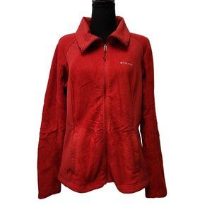 Columbia Sportswear Womens Red Long Sleeve Full Zip Fleece Jacket Size XL